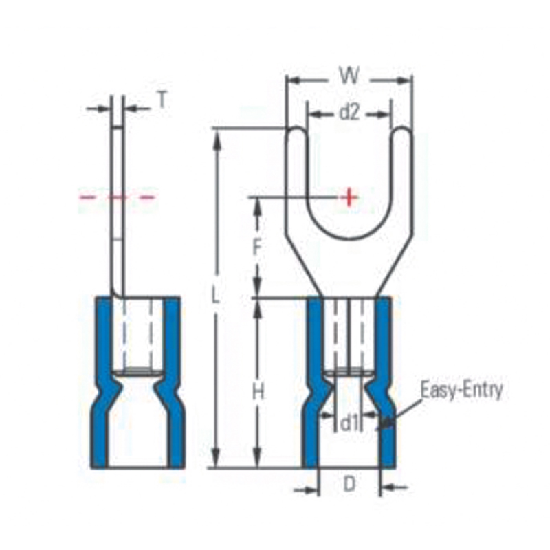 Fork-Shaped Pre-Insulated Terminal Easy-Entry Type (TU-JTK Type)