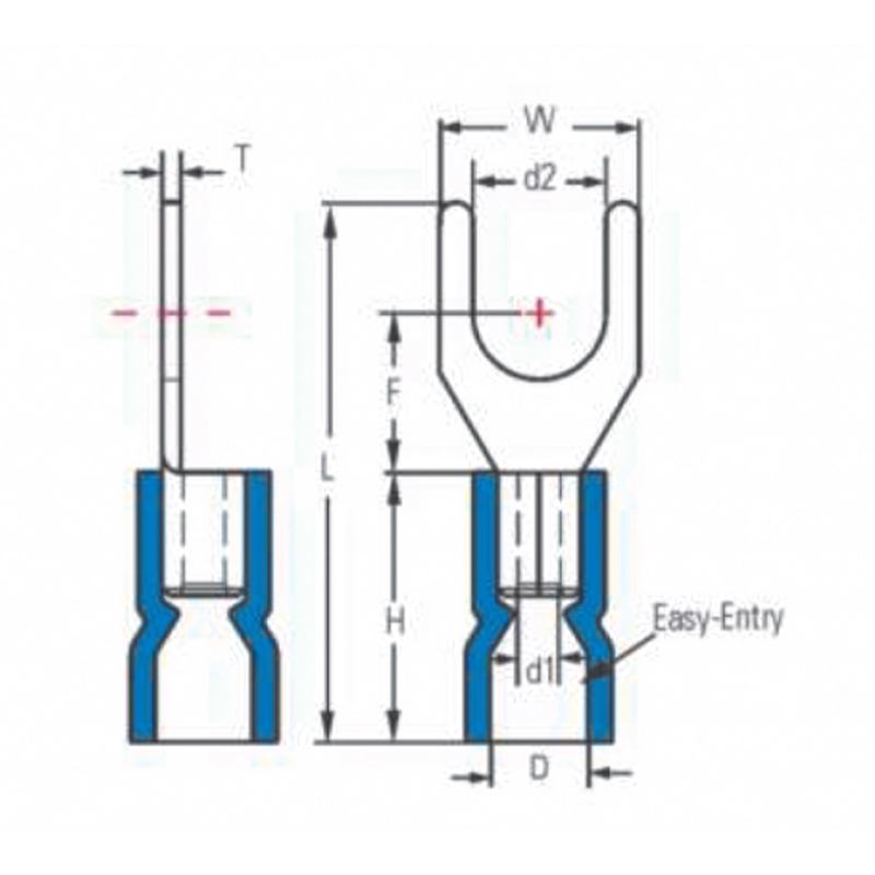 Fork-Shaped Pre-Insulated Terminal Easy-Entry Type (TU-JTK Type)