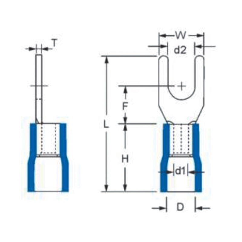 Fork-Shaped Pre-Insulated Terminal (TU-JTK Type)