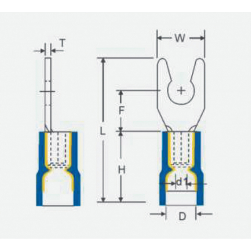 Double Crimp Lock Fork Pre-Insulated Terminal