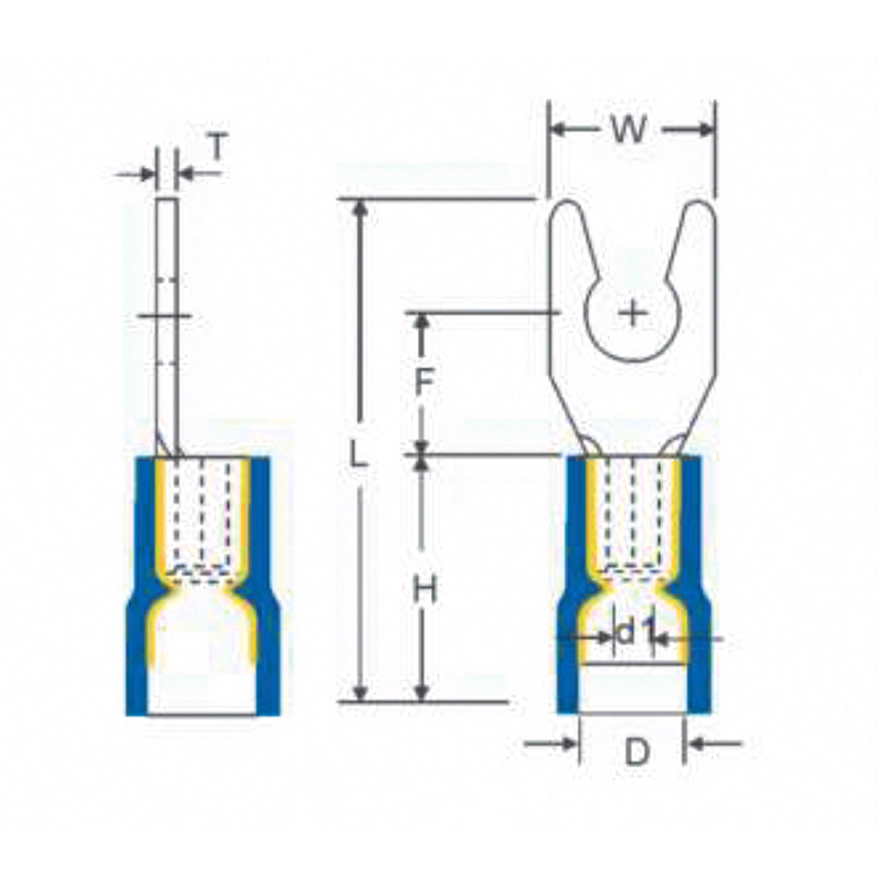 Double Crimp Lock Fork Pre-Insulated Terminal