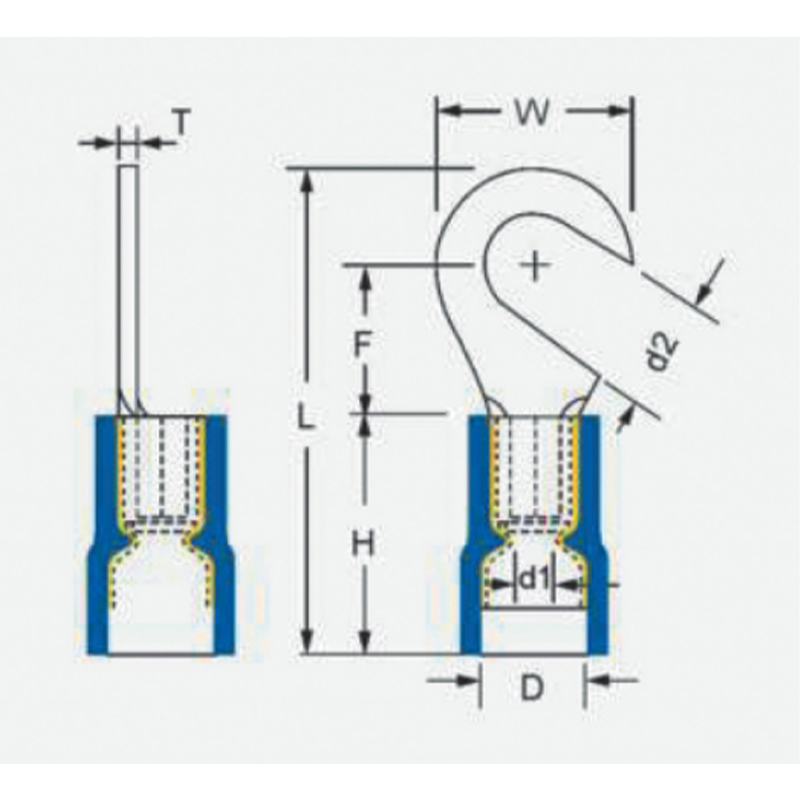 Double Crimping Hook-Shaped Pre-Insulated Terminal (TJ-JTK Type)